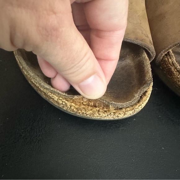 Birkenstock Arizona Slip On Brown Soft Leather 38 Two Adjustable Straps *Read* - Picture 6 of 11